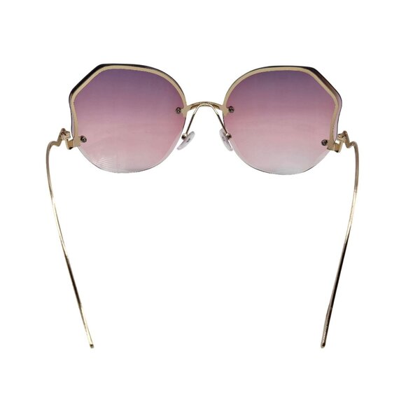 Large Frame Sunglasses Pink Purple Fade Streetwear Preppy Hippy Love Cute Chunky - Picture 4 of 16